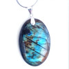 Ciondolo in LABRADORITE, pietra naturale levigata con chiusura in argento 925. n°2