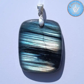 Pendente LABRADORITE, pedra natural polida com fecho em prata 925. n°3