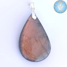 Pendente LABRADORITE, pedra natural polida com fecho em prata 925. n°5