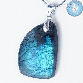 Pendente LABRADORITE, pedra natural polida com fecho em prata 925. n°7