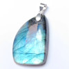 LABRADORITE pendant, polished natural stone with 925 silver clasp. n°7