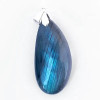 Pendentif de LABRADORITE, Pierre naturelle polie avec bélière en argent 925. n°8