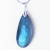 Pendentif de LABRADORITE, Pierre naturelle polie avec bélière en argent 925. n°8