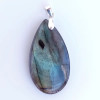 Ciondolo in LABRADORITE, pietra naturale levigata con chiusura in argento 925. n°9