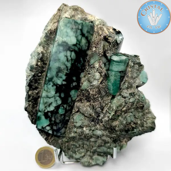 Bloco de esmeraldas sobre matriz Pedra natural n°1 - Cristal-en-vie.com