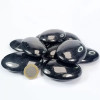Tourmalines noires ( Schorl ) en galets, pierres plates. Pierre naturelle polie d'Inde qualité A