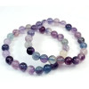 Pulseira em fluorite, uma pedra natural. Contas de 7 a 8 mm. Cores principais: violeta, azul e verde.
