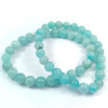 Bracciale di amazzonite, pietra naturale. Perline da 7 mm. Colore verde acqua, blu laguna. Qualità A.