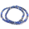 Lapis Lazuli bracelet, natural stone. 5mm beads. Midnight blue color with golden Pyrite inclusions.