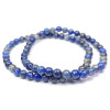 Pulsera de lapislázuli, piedra natural. Cuentas de 5 mm. Color azul noche con inclusiones doradas de Pirita.