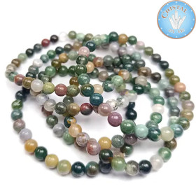 Pulseira de Ágata Indiana natural, contas multicoloridas de 6 mm – Cristal-en-vie.com