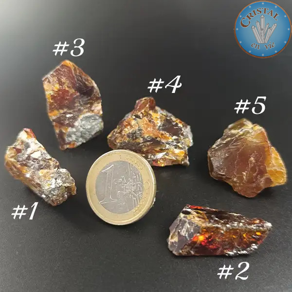 Blenda Esfalerita, Pedra bruta em tom mel alaranjado – Cristal-en-vie.com