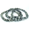 Bracciale in tormalina grigia occhio di gatto, perle da 8 mm, pietra naturale rara e lucente, per uomo e donna.
