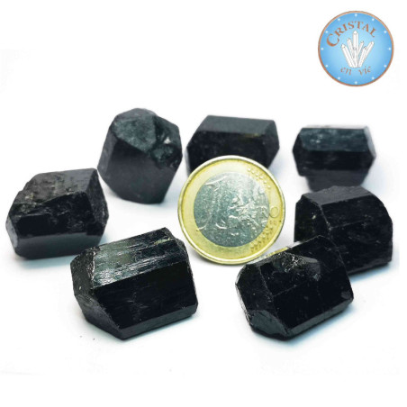 TOURMALINE Noire - Pierre Brute Biterminée ( deux pointes ) - 2cm à 2,5cm  environ