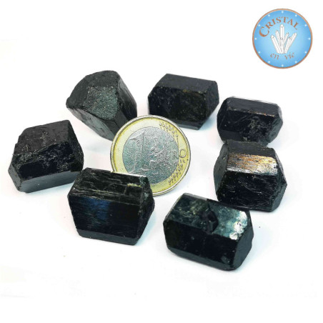 TOURMALINE Noire - Pierre Brute Biterminée ( deux pointes ) - 2cm à 2,5cm  environ