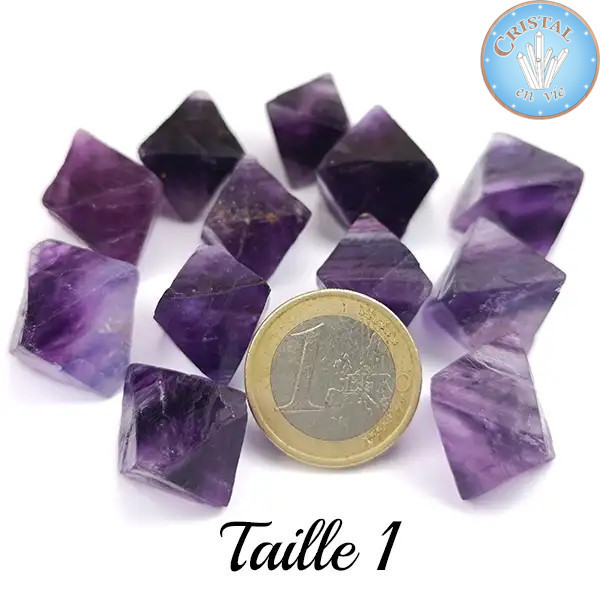 Octaèdre de Fluorine, couleur violet - Pierre brute naturelle - Taille 1