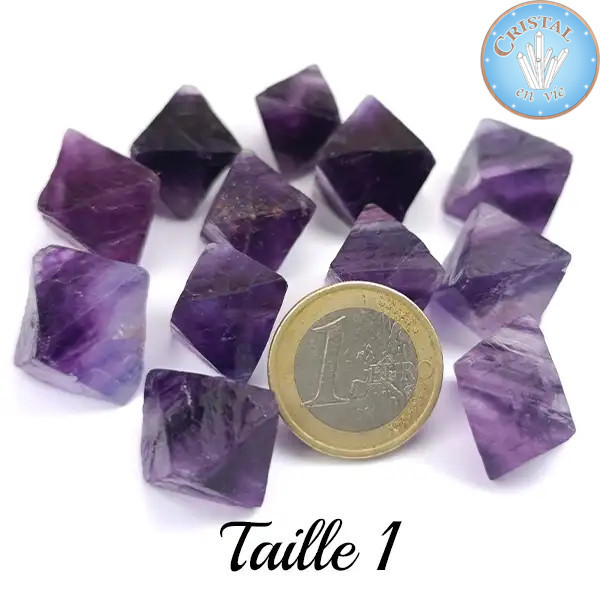 Ottaedro di Fluorite Viola, Pietra grezza – Cristal-en-vie.com