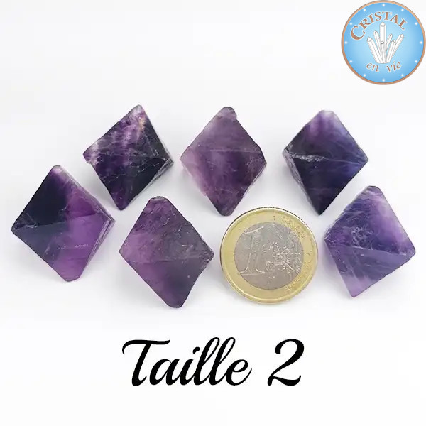 Octaedro de Fluorita Violeta, Pedra bruta – Cristal-en-vie.com