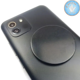 Placa de SHUNGITE polida em forma de disco. Diâmetro de 5 cm. Para telemóvel, computador, tablet.