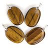 Tiger's Eye, drilled stone pendant with 925 sterling silver bail