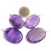 Colgantes de Amatista. Piedra natural pulida y perforada con anilla de plata 925.