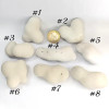 8 Feeënstenen (Meniliet-opaal, Fairy Stone). Witte en beige stenen met afgeronde vormen. Maat 2: 4 cm tot 7 cm.