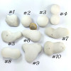 10 Fairy Stones (Menilite Opal, Fairy stone). White and beige stone with rounded shapes. Size 3: from 3.4 cm to 6 cm.