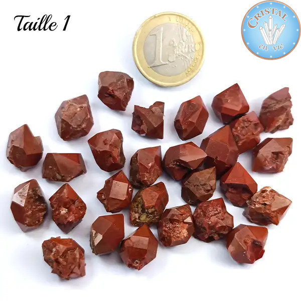 T1 - Quartz Hématoïde Saint Jacques de Compostelle. Pierre brute Quartz rouge d'Espagne.