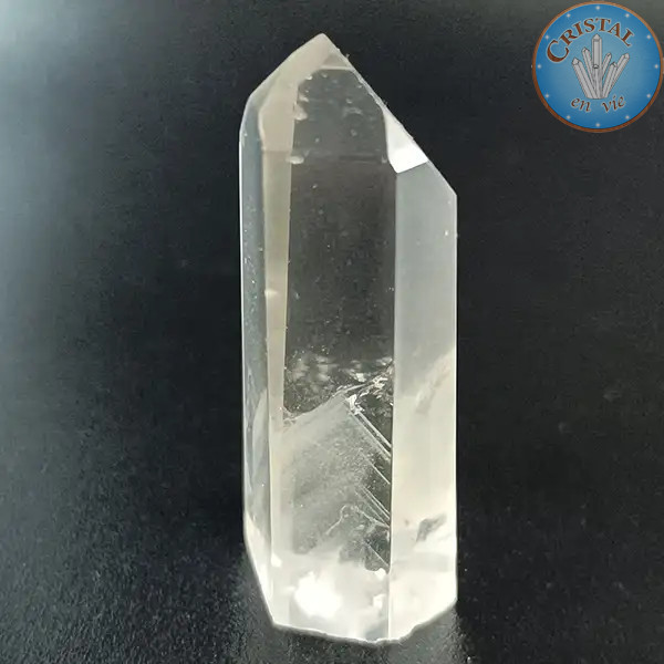 Phantomquarz-Spitze. Farblose Naturstein aus Brasilien. Unikat Nummer 1.