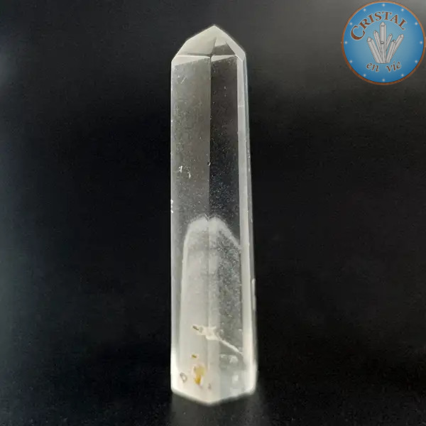 Phantomquarz-Spitze. Farblose Naturstein aus Brasilien. Unikat Nummer 7