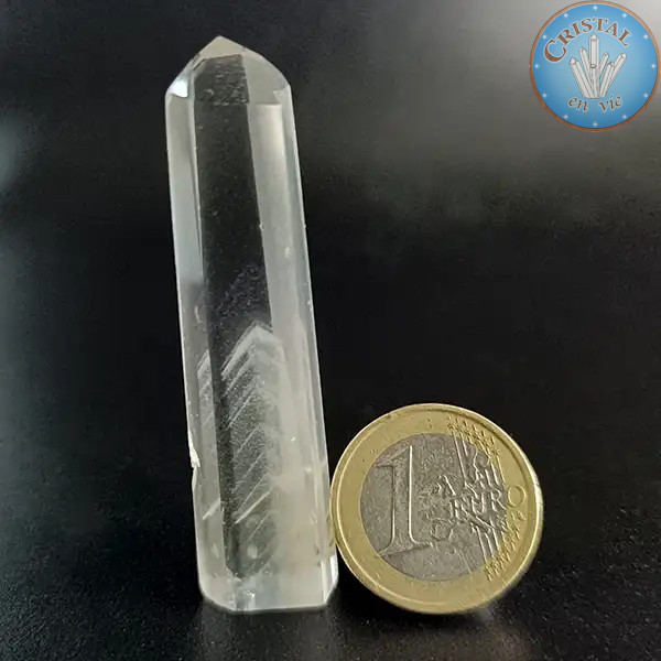 Phantomquarz-Spitze. Farblose Naturstein aus Brasilien. Unikat Nummer 7