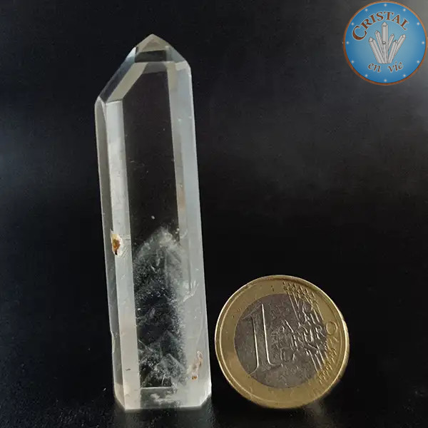 Phantomquarz-Spitze. Farblose Naturstein aus Brasilien. Unikat Nummer 8