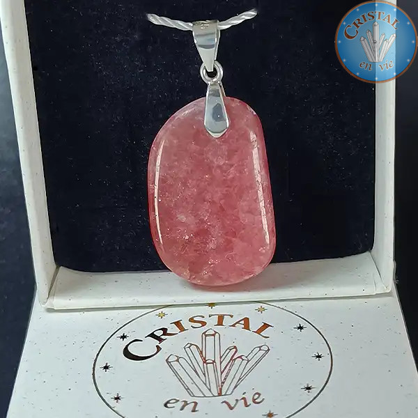 Anhänger - Rhodochrosit aus Argentinien, Natürlicher rosa Stein mit Silberöse 925 Nr. 5