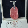 Pendentif - Rhodocrosite d'Argentine, Pierre naturelle rose avec bélère en argent 925 n5