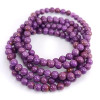 Armbanden van Fosfosideriet, kralen van natuursteen 6 mm, kleur violet, van lila tot mauve.
