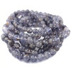 Pulseras de Iolita (Cordierita), cuentas de piedra natural de 6 mm, color azul y azul grisáceo con inclusiones negras.