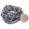 Pulseras de Iolita (Cordierita), cuentas de piedra natural de 6 mm, color azul y azul grisáceo con inclusiones negras.