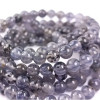 Pulseras de Iolita (Cordierita), cuentas de piedra natural de 6 mm, color azul y azul grisáceo con inclusiones negras.