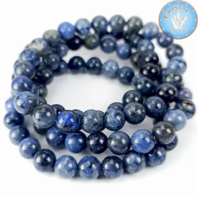 Pulseras de Dumortierita, cuentas de piedra natural de 8 mm, de color azul y negro.