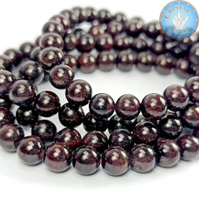 Garnet bracelets, natural stone beads of 7 mm, red-brown color.