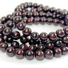 Bracelets en Grenat, perles en pierre naturelle de 7mm, couleur rouge-brun.