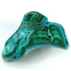 Chrysocolla–Malachiet, natuurlijk gepolijste steen in blauw-, groen- en turkoois­tinten. Steen nr. 1