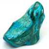 Chrysocolla–Malachiet, natuurlijk gepolijste steen in blauw-, groen- en turkoois­tinten. Steen nr. 1