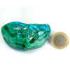 Chrysocolla–Malachiet, natuurlijk gepolijste steen in blauw-, groen- en turkoois­tinten. Steen nr. 2
