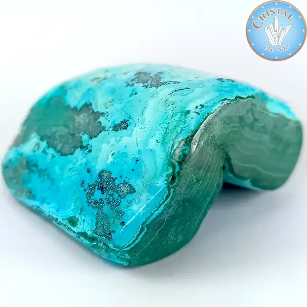 Crisocolla-Malachite, Pietra naturale levigata nei colori blu, verde e turchese. Pietra n° 4