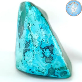 Crisocola-Malaquita, Pedra natural polida nas cores azul, verde e turquesa. Pedra nº 4