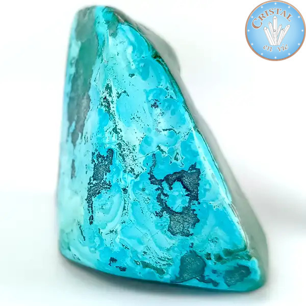 Crisocolla-Malachite, Pietra naturale levigata nei colori blu, verde e turchese. Pietra n° 4