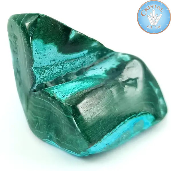 Crisocolla-Malachite, Pietra naturale levigata nei colori blu, verde e turchese. Pietra n° 4