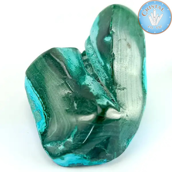 Crisocolla-Malachite, Pietra naturale levigata nei colori blu, verde e turchese. Pietra n° 4
