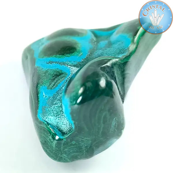 Crisocola Malaquita, Pedra polida n.º 6 – Cristal-en-vie.com